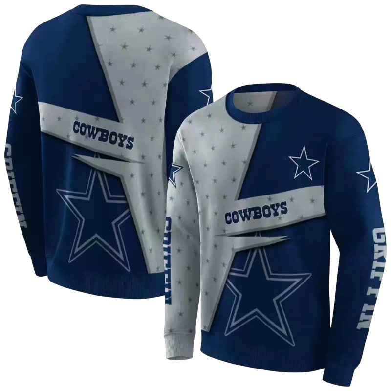 Personalized Dallas Cowboys Abstract Shape Blue Aop Sweatshirt 1