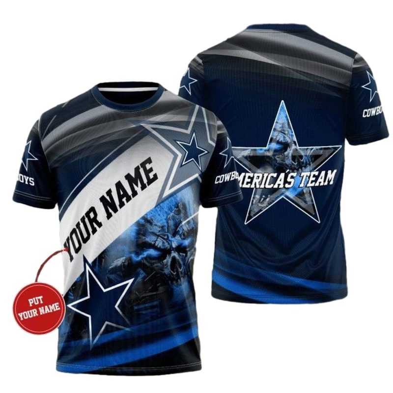 Personalized Dallas Cowboys Angry Skull America Team Aop T Shirt 1