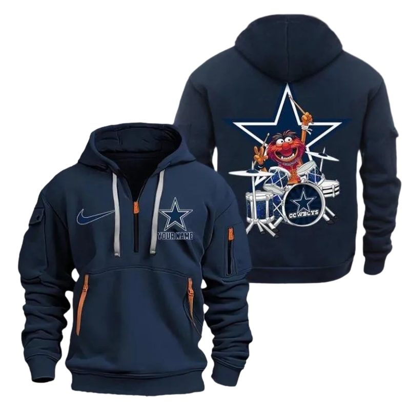 Personalized Dallas Cowboys Animal Quarter Aop Hoodie 1