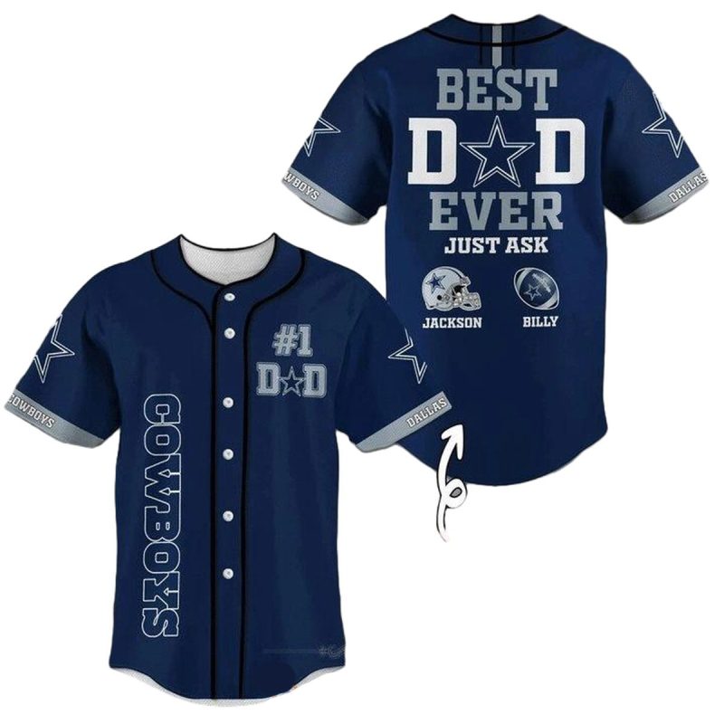 Personalized Dallas Cowboys Best Dad Ever Just Ask Baseball Jersey 1