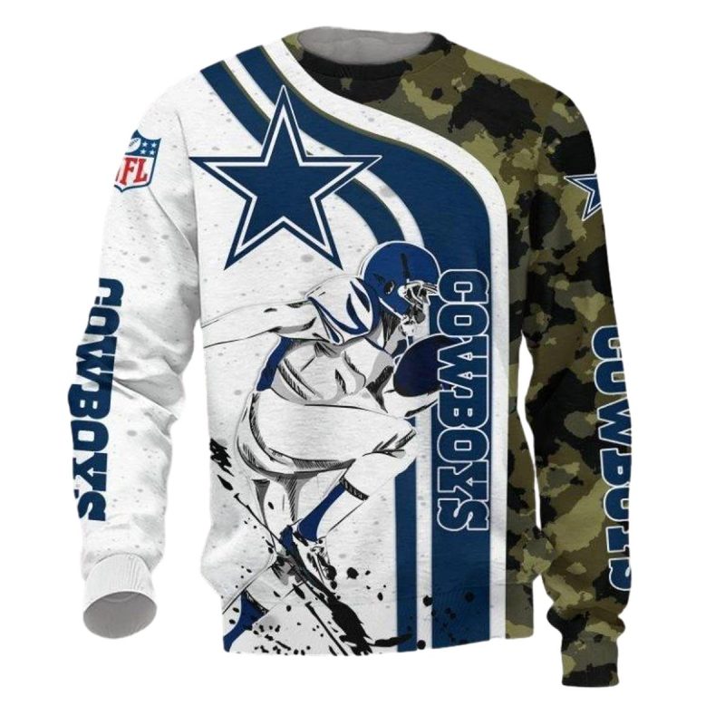 Personalized Dallas Cowboys Campo Player Running Aop Sweatshirt 1