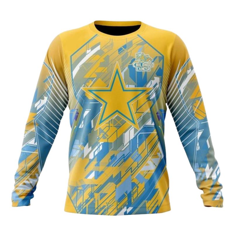 Personalized Dallas Cowboys Childhood Cancers Aop Sweatshirt 1