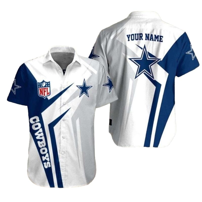 Personalized Dallas Cowboys Classic Stripe White And Blue Hawaiian Shirt 1