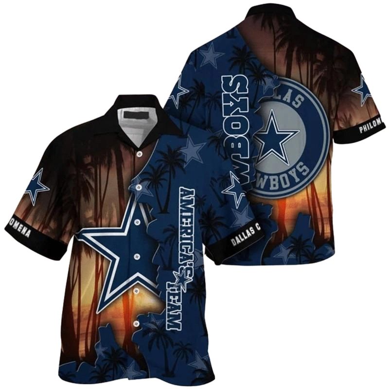 Personalized Dallas Cowboys Coconut Sunset Hawaiian Shirt 1