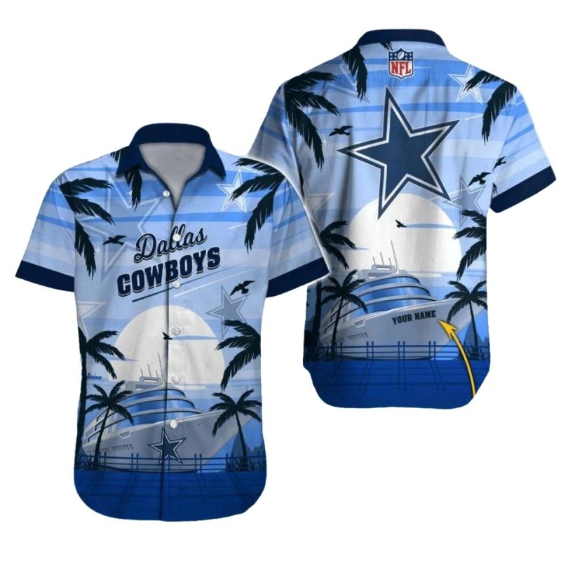 Personalized Dallas Cowboys Cruise Ship Tropical Theme Hawaiian Shirt 1