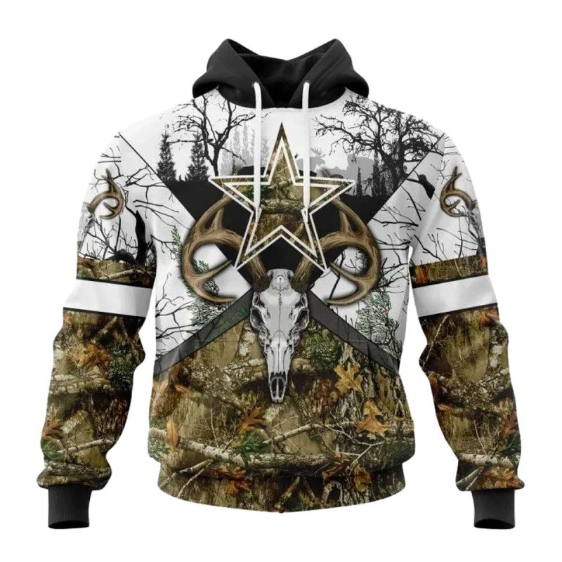 Personalized Dallas Cowboys Deer Skull And Forest Aop Hoodie 1
