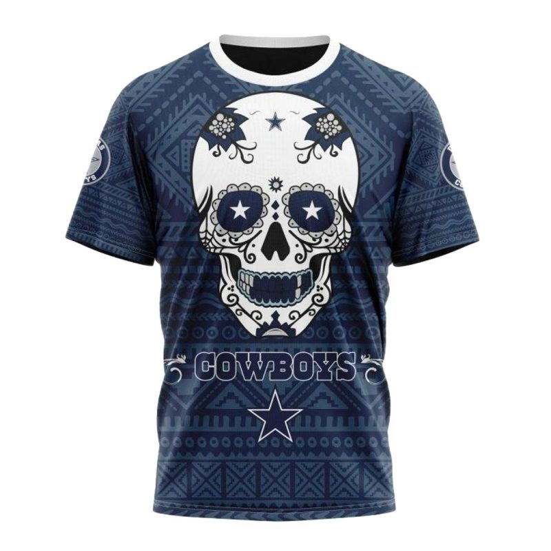 Personalized Dallas Cowboys Dia De Muertos Skull Aop T Shirt 1