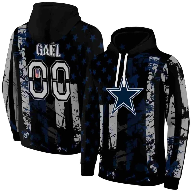 Personalized Dallas Cowboys Distressed Flag Blue Black Aop Hoodie 1