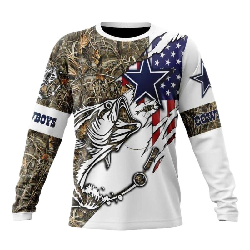 Personalized Dallas Cowboys Fishing And Us Flag Aop Sweatshirt 1
