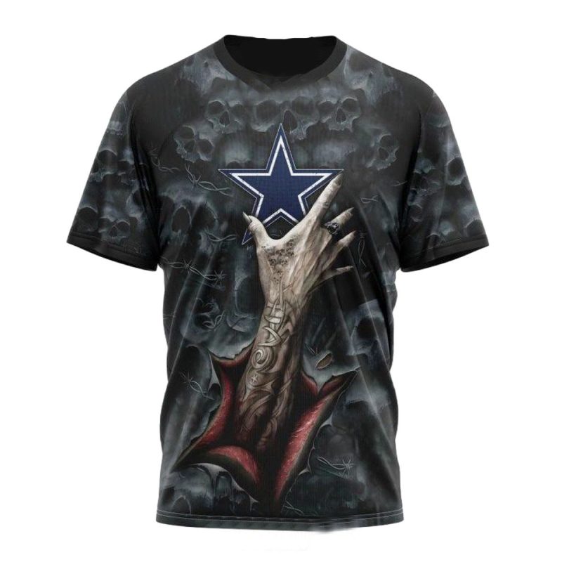 Personalized Dallas Cowboys Halloween Horror Skull Aop T Shirt 1