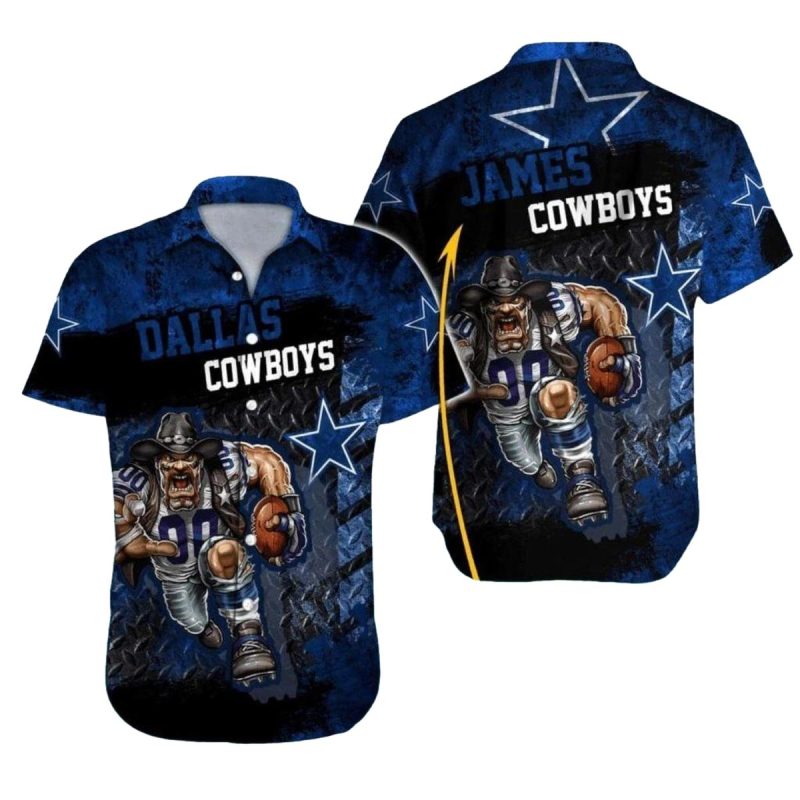 Personalized Dallas Cowboys Intense Football Warrior Art Hawaiian Shirt 1