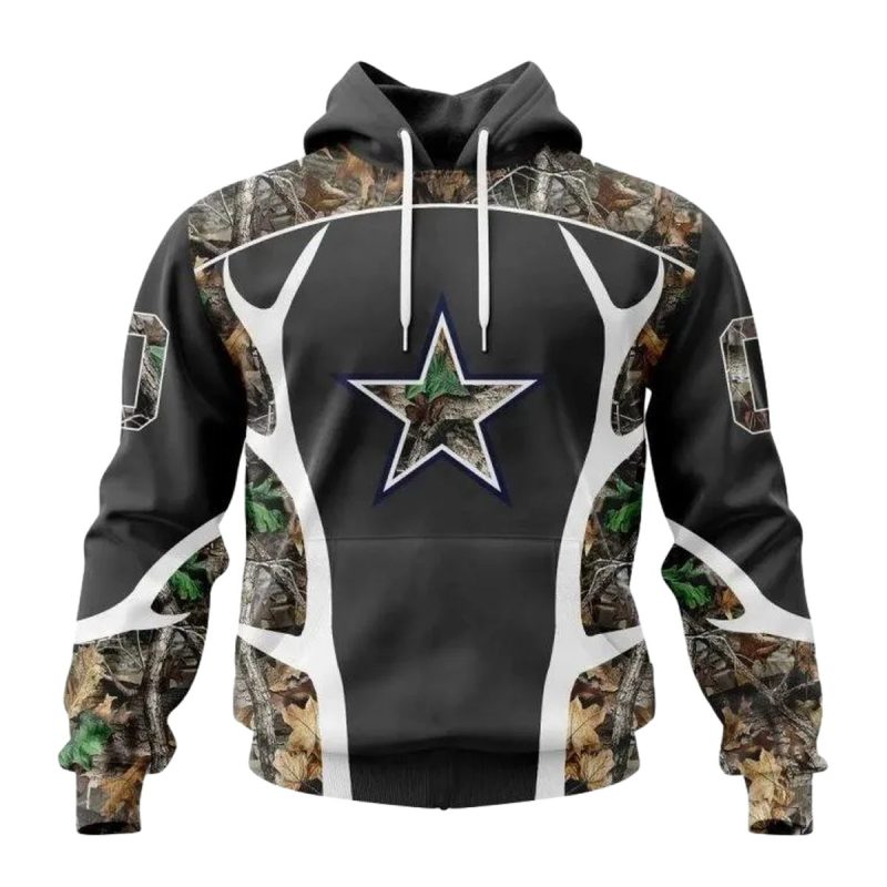 Personalized Dallas Cowboys Logo And Camo Hunting Aop Hoodie 1