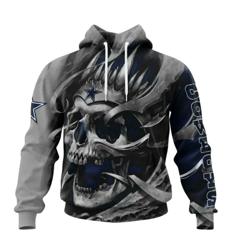 Personalized Dallas Cowboys Logo And Dead Skull Aop Hoodie 1