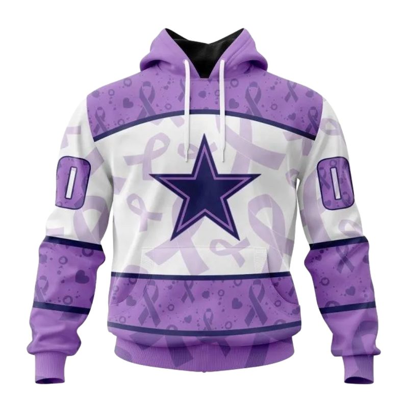 Personalized Dallas Cowboys Logo And Fight Cancer Aop Hoodie 1