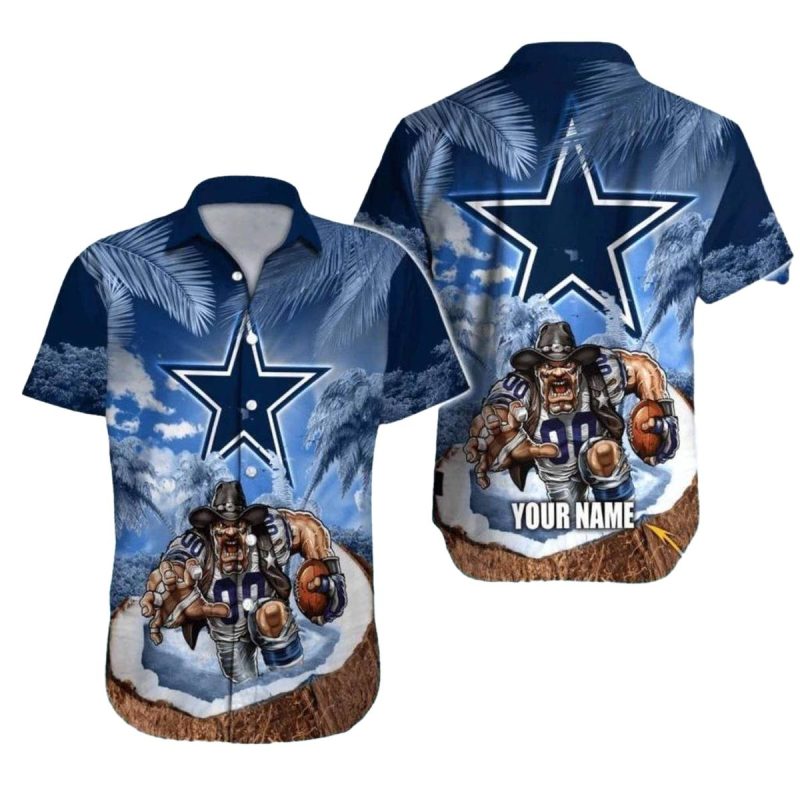 Personalized Dallas Cowboys Logo And Football Warrior Hawaiian Shirt 1