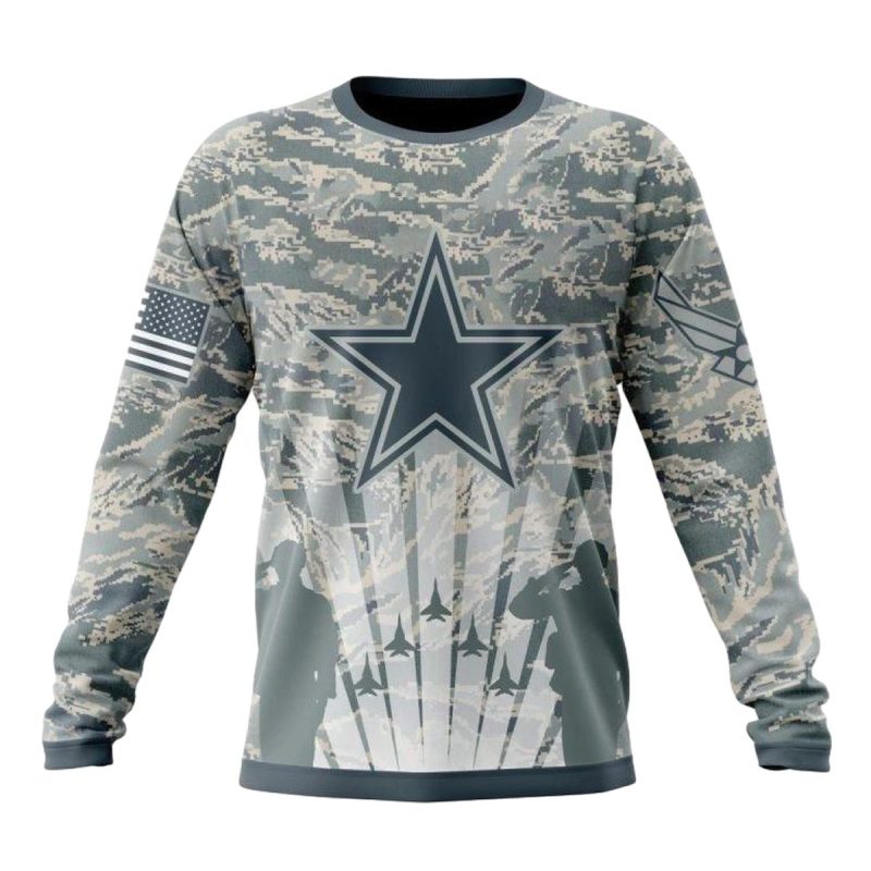 Personalized Dallas Cowboys Logo And Honor Us Air Force Veterans Aop Sweatshirt 1