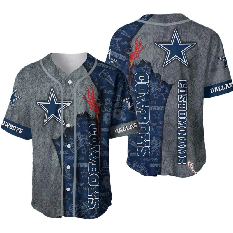 Personalized Dallas Cowboys Logo And Jesus Baseball Jersey 1