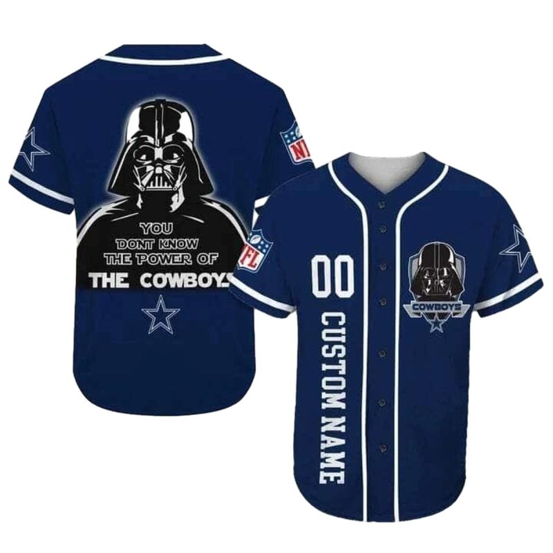 Personalized Dallas Cowboys Logo Darth Vader Baseball Jersey 1