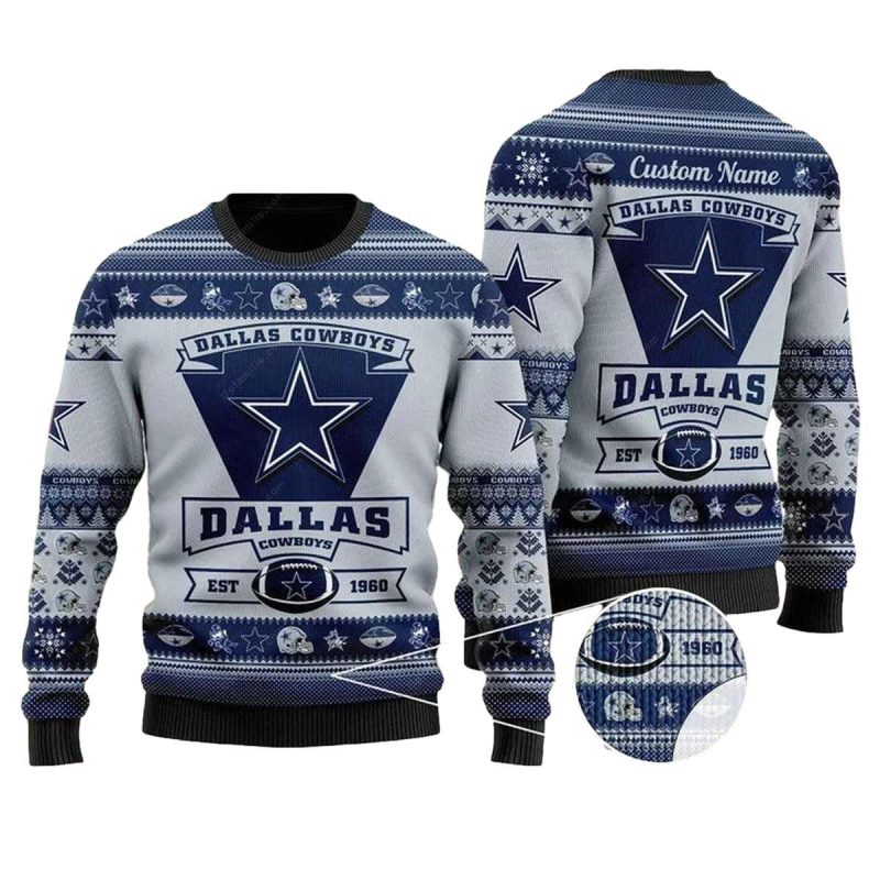 Personalized Dallas Cowboys Logo Est 1960 Ugly Sweater 1
