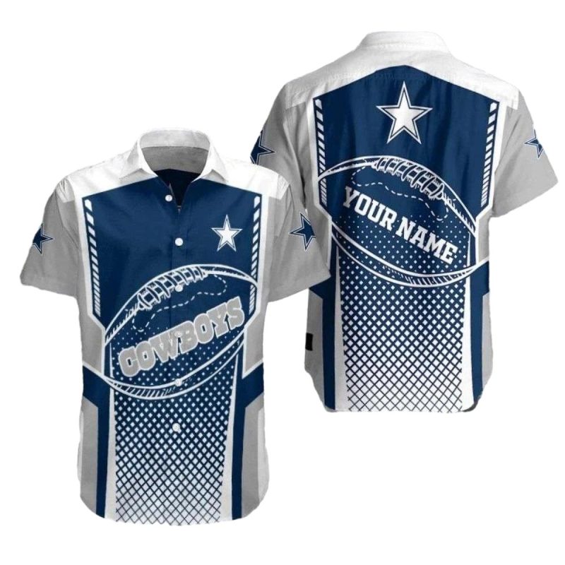 Personalized Dallas Cowboys Logo Gridiron Spirit Hawaiian Shirt 1