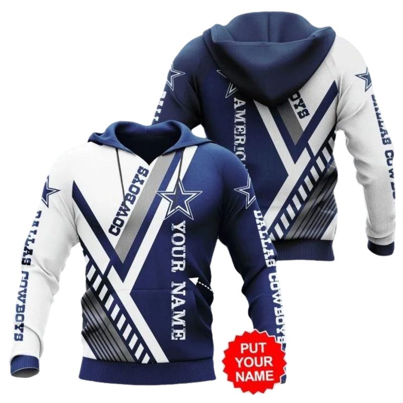 Personalized Dallas Cowboys Logo Lovely White And Blue Aop Hoodie 1
