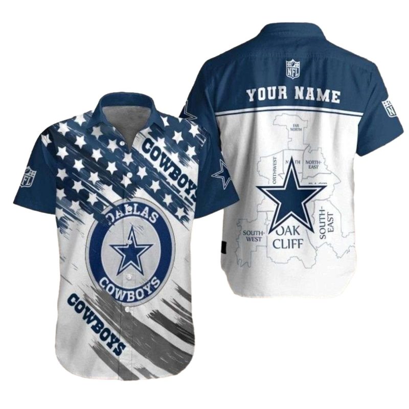 Personalized Dallas Cowboys Map Of Dallas Hawaiian Shirt 1