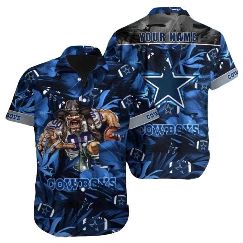 Personalized Dallas Cowboys Mascot Madness Tropical Hawaiian Shirt 1