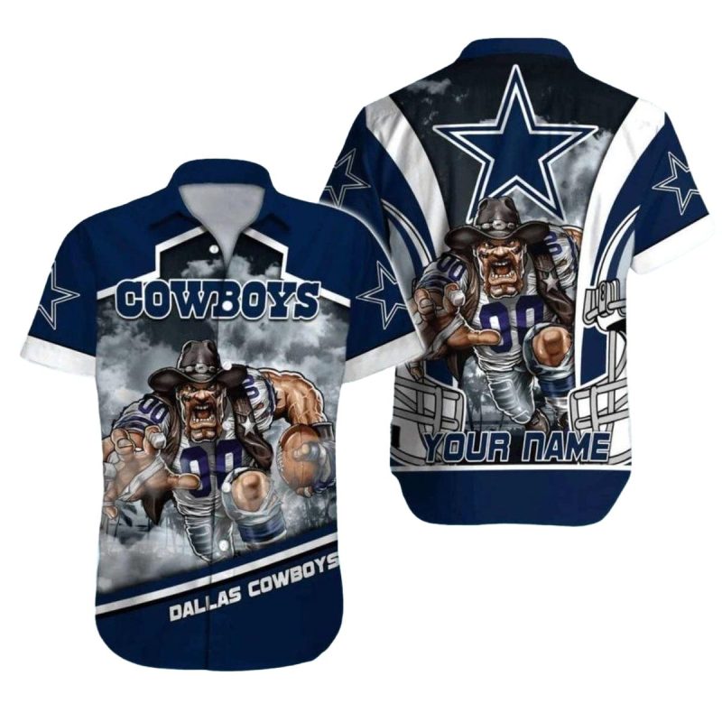 Personalized Dallas Cowboys Mascot Stormy Football Battle Hawaiian Shirt 1