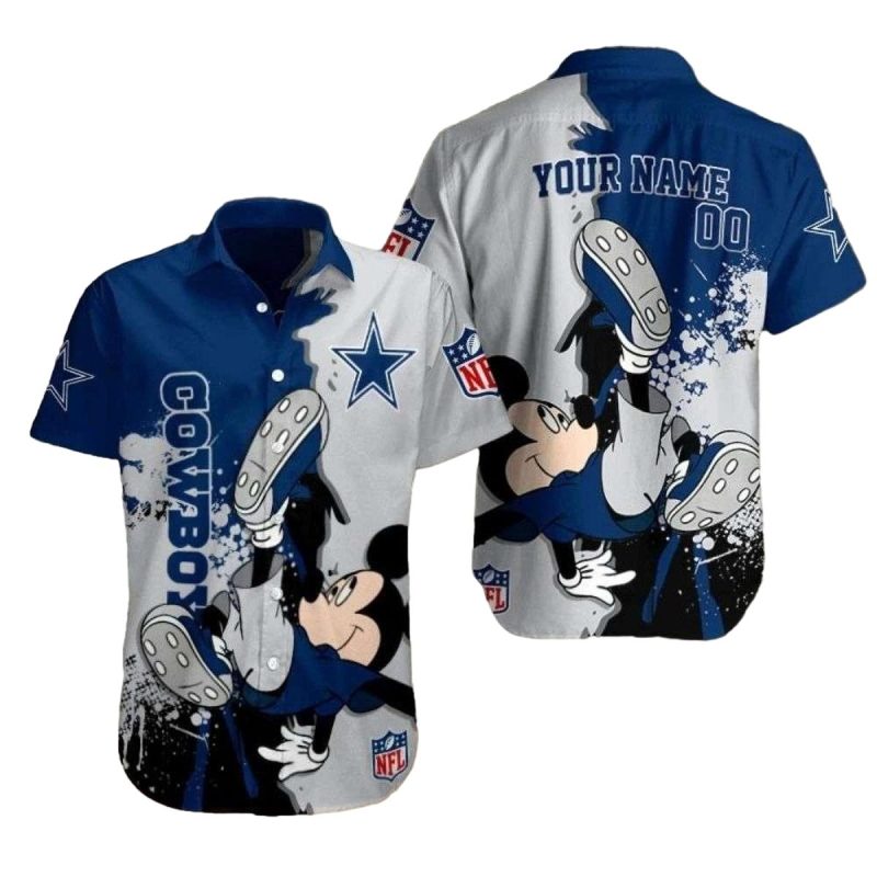 Personalized Dallas Cowboys Mickeys Game Play Hawaiian Shirt 1