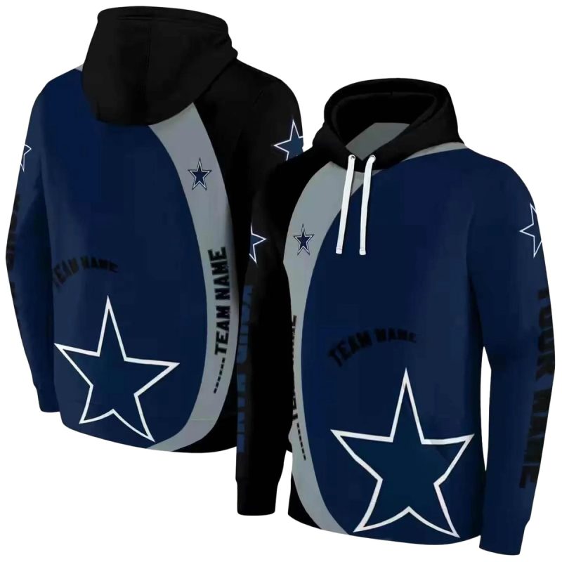 Personalized Dallas Cowboys Minimalist Design Blue Black Aop Hoodie 1