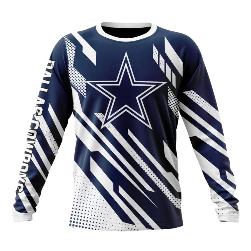 Personalized Dallas Cowboys Motocross Concept Blue And White Pattern Aop Sweatshirt 1