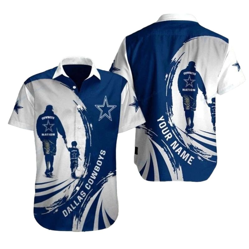 Personalized Dallas Cowboys Nation Silhouette Like Father Like Son Hawaiian Shirt 1