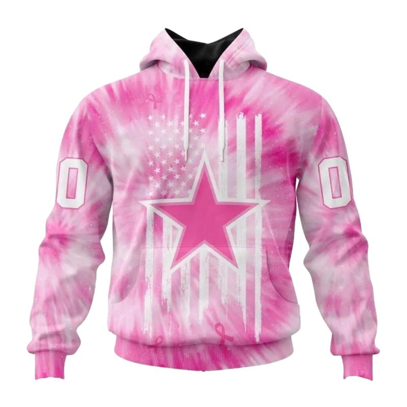 Personalized Dallas Cowboys Pink Tie Dye Aop Hoodie 1