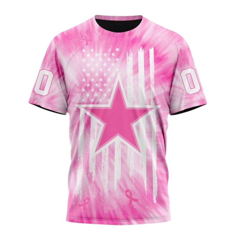 Personalized Dallas Cowboys Pink Tie Dye Pattern Aop T Shirt 1