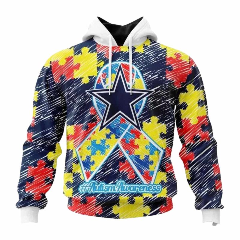Personalized Dallas Cowboys Puzzle Autism Awareness Aop Hoodie 1