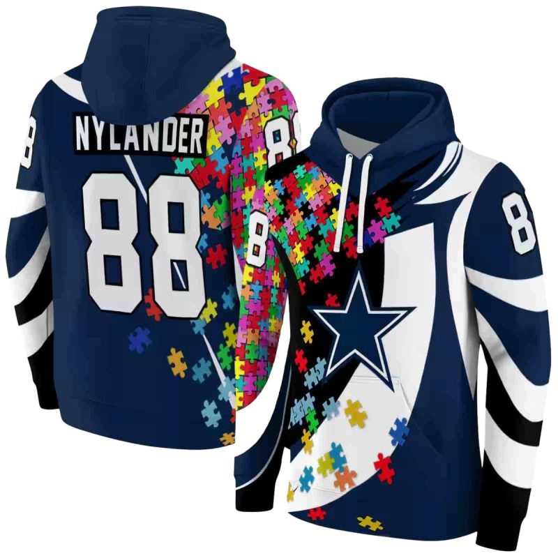Personalized Dallas Cowboys Puzzle Pieces Blue Aop Hoodie 1