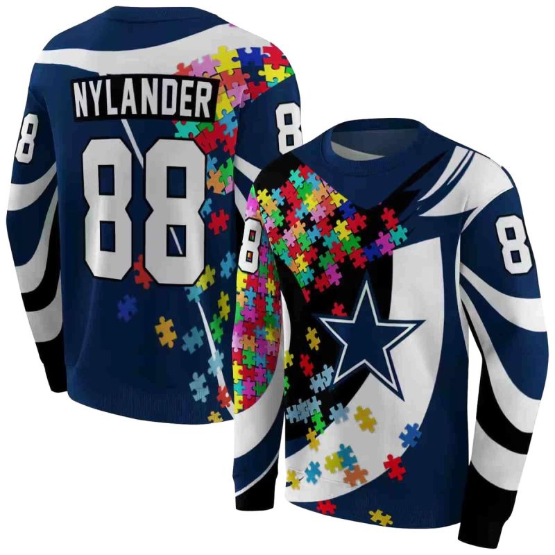 Personalized Dallas Cowboys Puzzle Pieces Blue Aop Sweatshirt 1