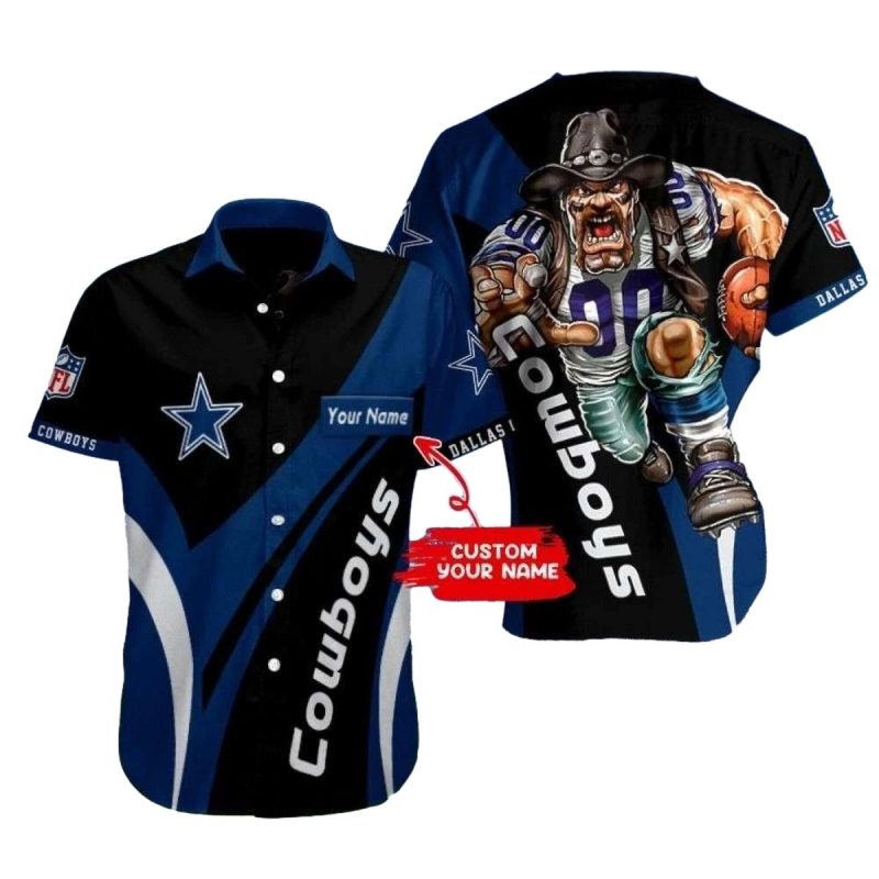 Personalized Dallas Cowboys Rush Hour Mascot Hawaiian Shirt 1