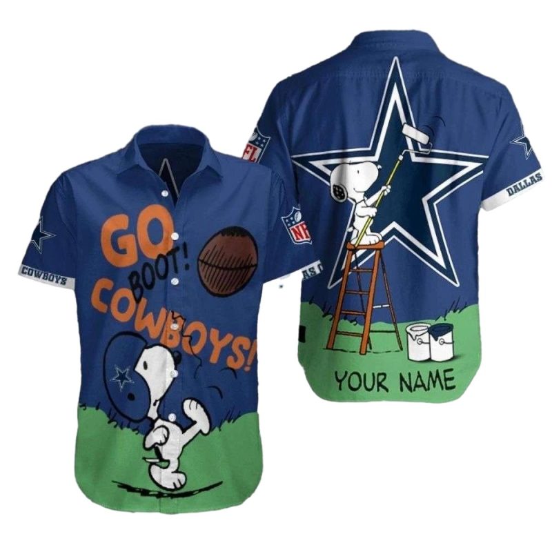 Personalized Dallas Cowboys Snoopys Game Day Peanuts Character Fan Hawaiian Shirt 1