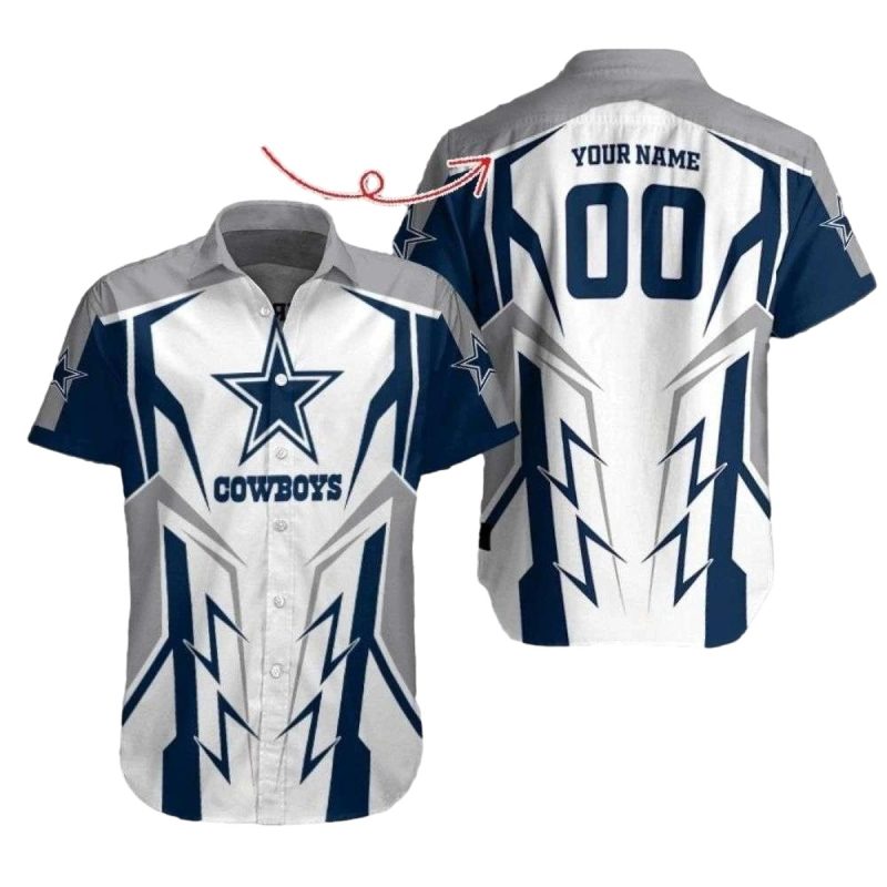 Personalized Dallas Cowboys Starburst White Pattern Hawaiian Shirt 1