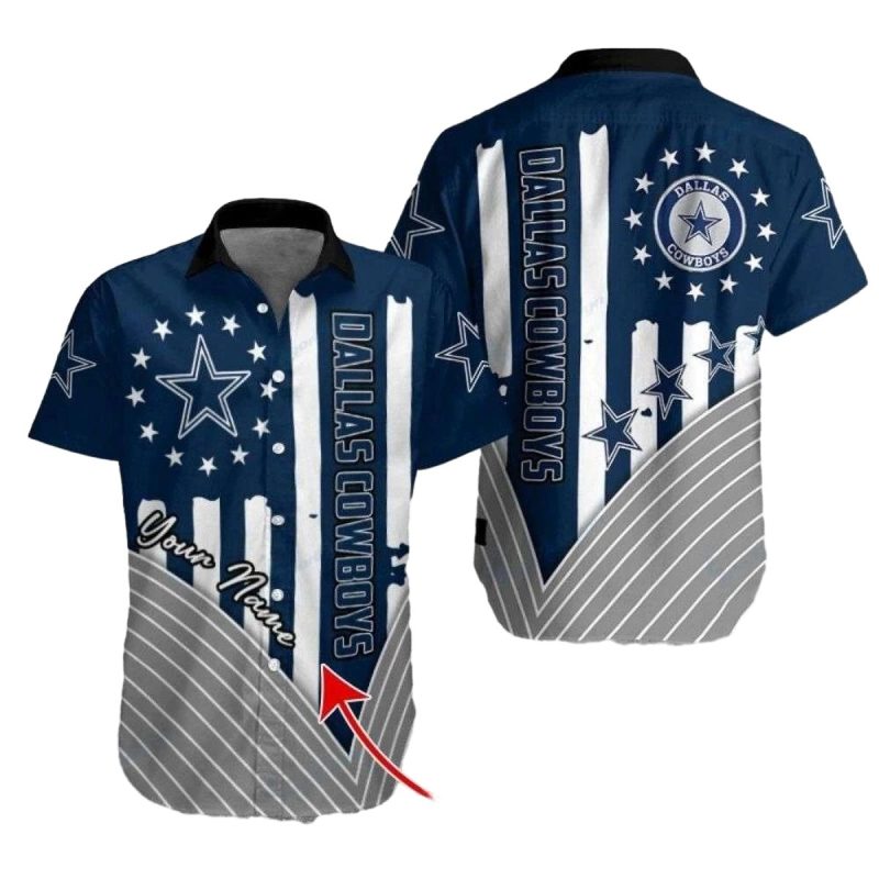Personalized Dallas Cowboys Starry Stripes Flag Hawaiian Shirt 1