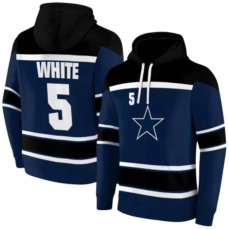 Personalized Dallas Cowboys Striped Pattern Blue Aop Hoodie 1