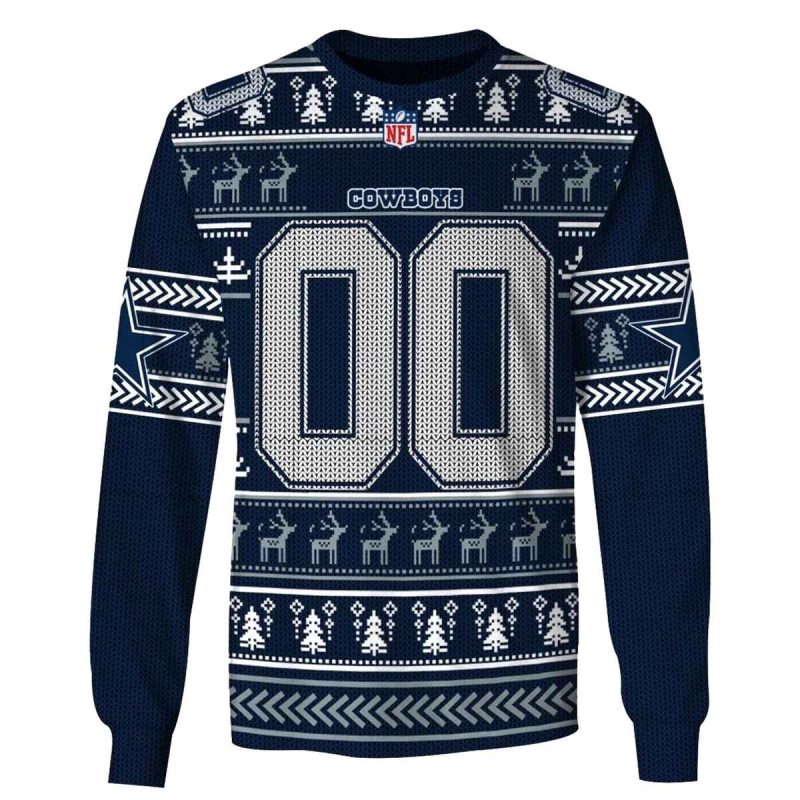 Personalized Dallas Cowboys Ugly Sweater Aop Sweatshirt 1