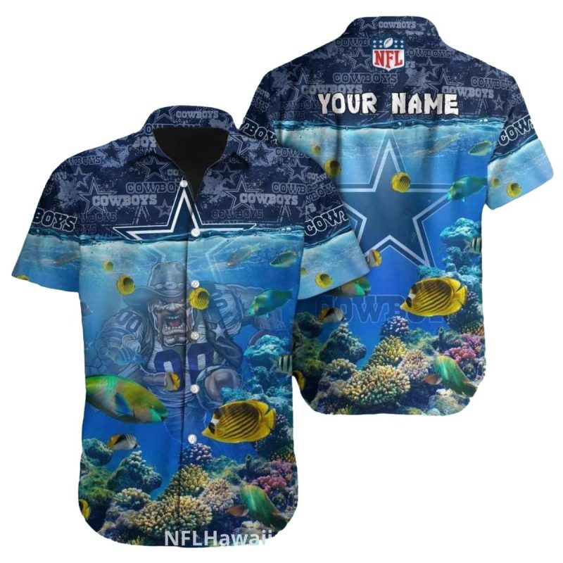 Personalized Dallas Cowboys Underwater Coral Reef Theme Hawaiian Shirt 1