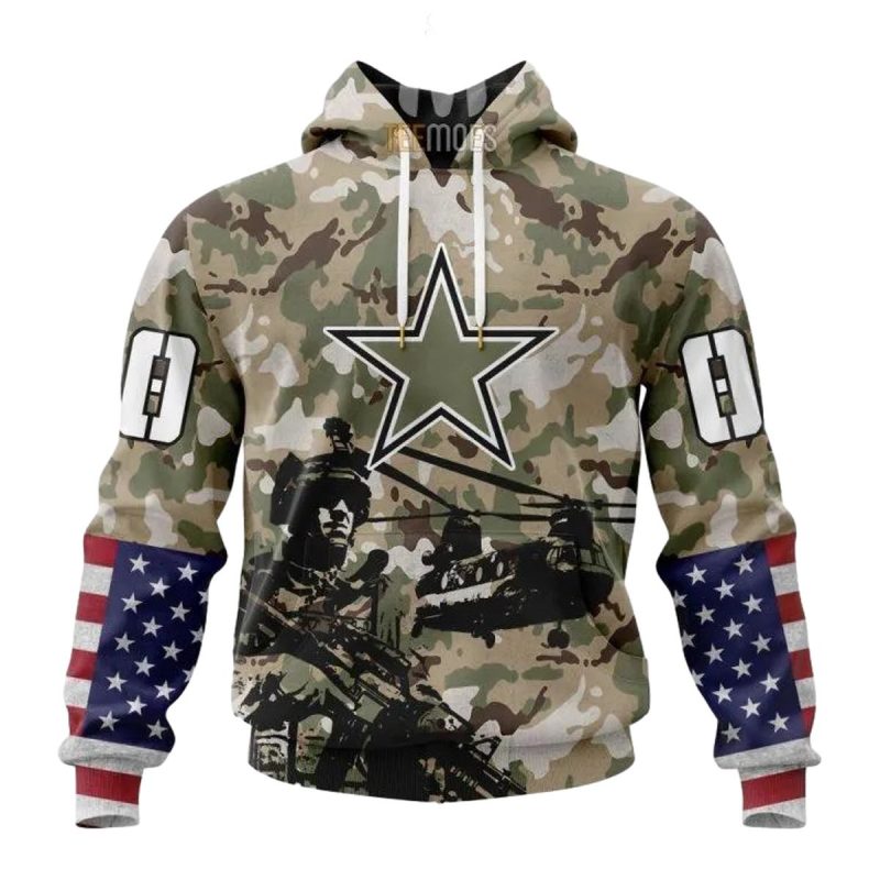 Personalized Dallas Cowboys Veteran Salute To Service Aop Hoodie 1