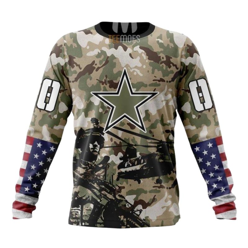 Personalized Dallas Cowboys Veteran Salute To Service Aop Sweatshirt 1