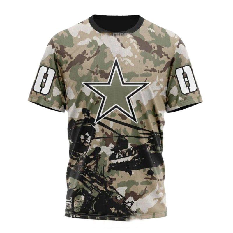 Personalized Dallas Cowboys Veteran Salute To Service Aop T Shirt 1