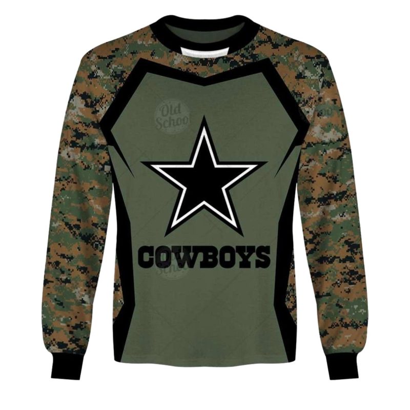 Personalized Dallas Cowboys Veterans Day Style Camo Aop Sweatshirt 1