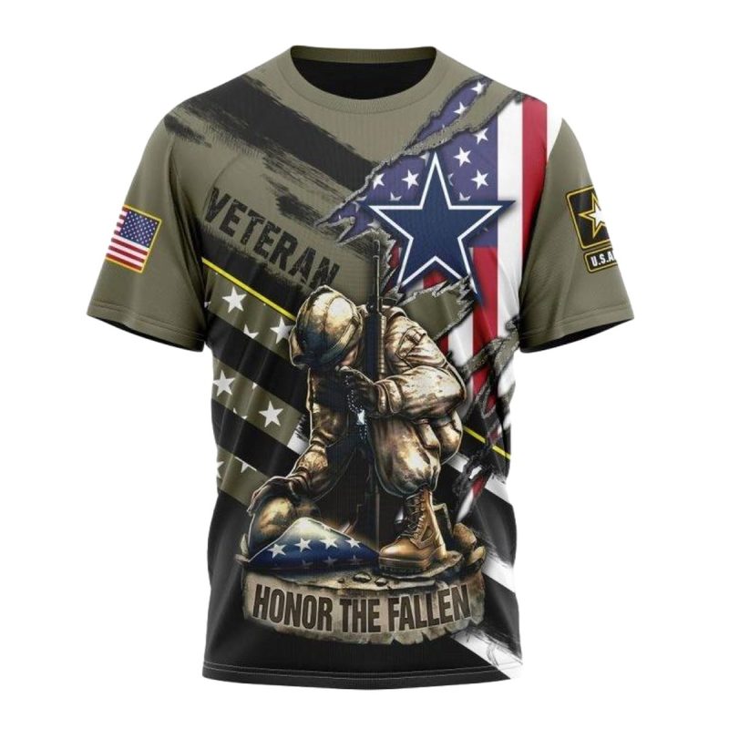 Personalized Dallas Cowboys Veterans Kneeling Soldier Aop T Shirt 1