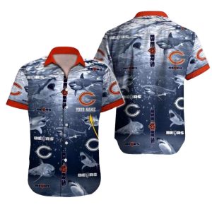 Personalized Deep Ocean Shark Encounter Chicago Bears Hawaiian Shirt